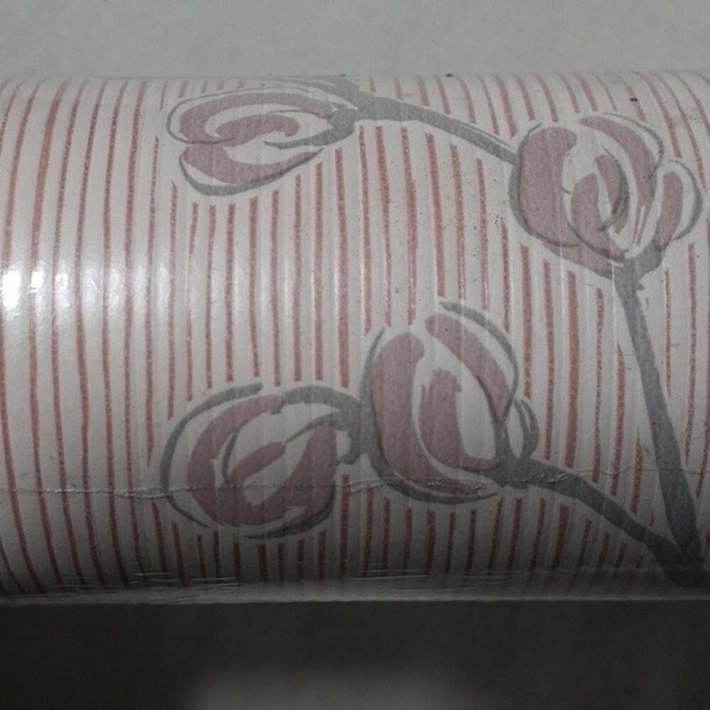 Wallpaper 1980s vintage avenues pink gray floral double roll (2 single rolls)